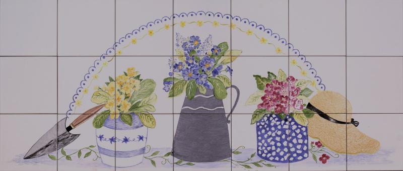 Flower pots - 42 x18" ceramic tile